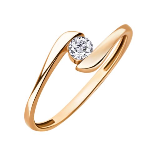 Золотое кольцо 585 пробы с фианитом