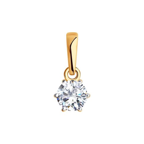 Золотая подвеска 585 пробы с фианитом