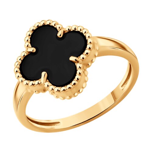 Золотое кольцо 585 пробы с ониксом