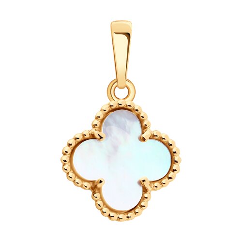 Золотая подвеска 585 пробы с перламутром