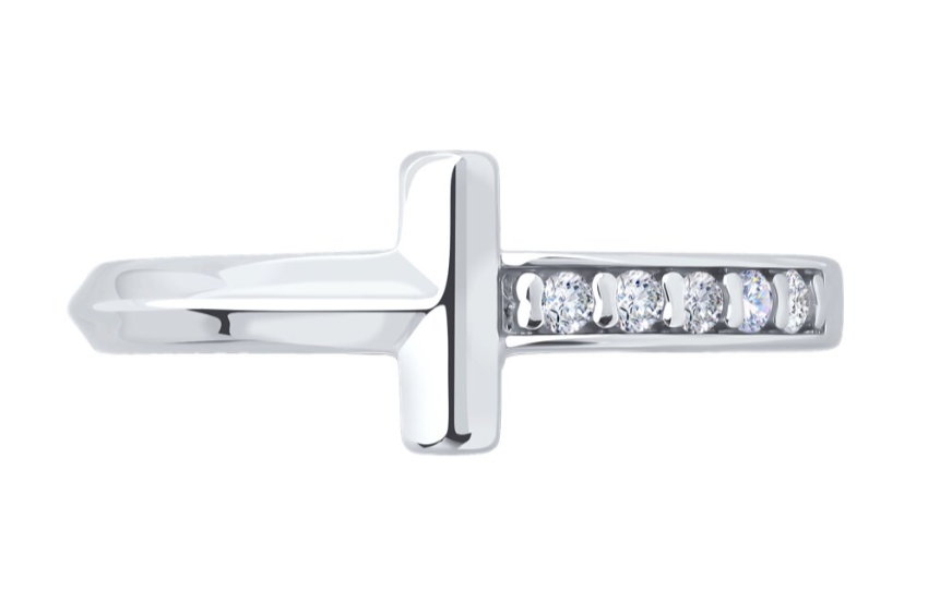 Серебряное кольцо 925 пробы с фианитами