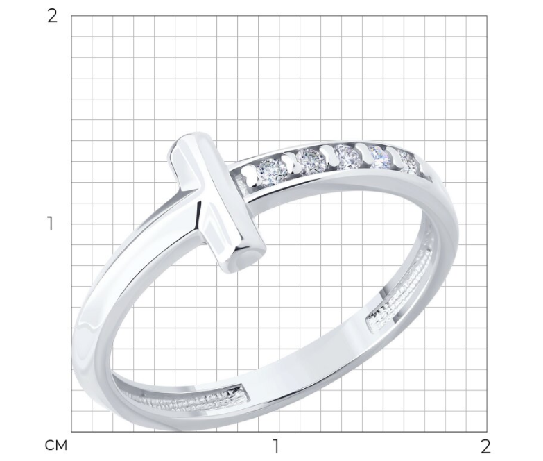 Серебряное кольцо 925 пробы с фианитами