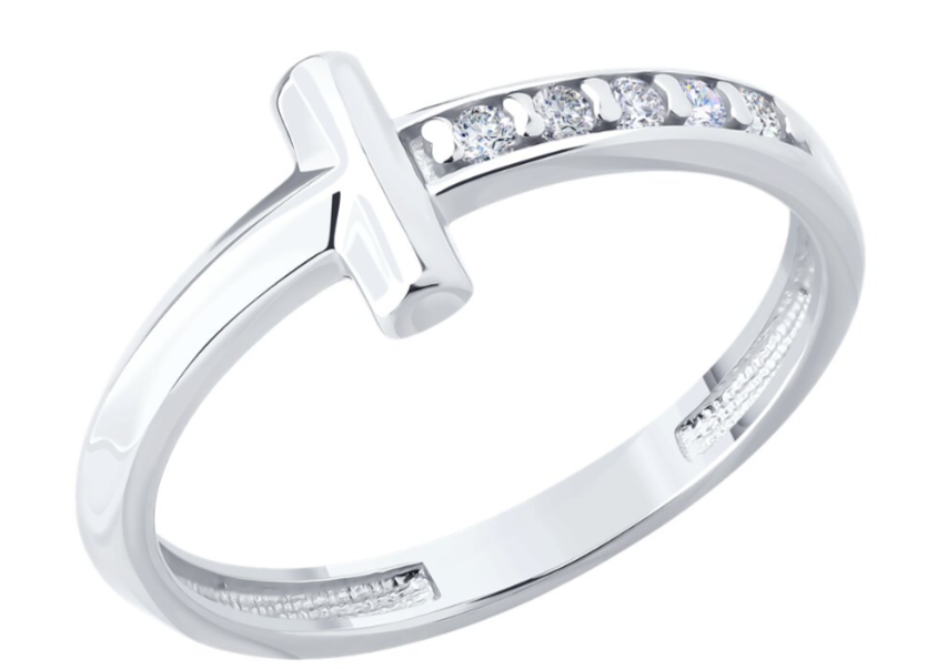 Серебряное кольцо 925 пробы с фианитами