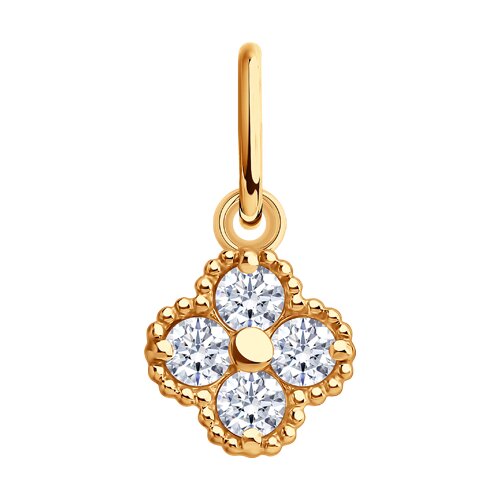 Золотая подвеска 585 пробы с фианитами