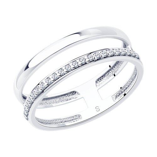 Серебряное кольцо 925 пробы с фианитами