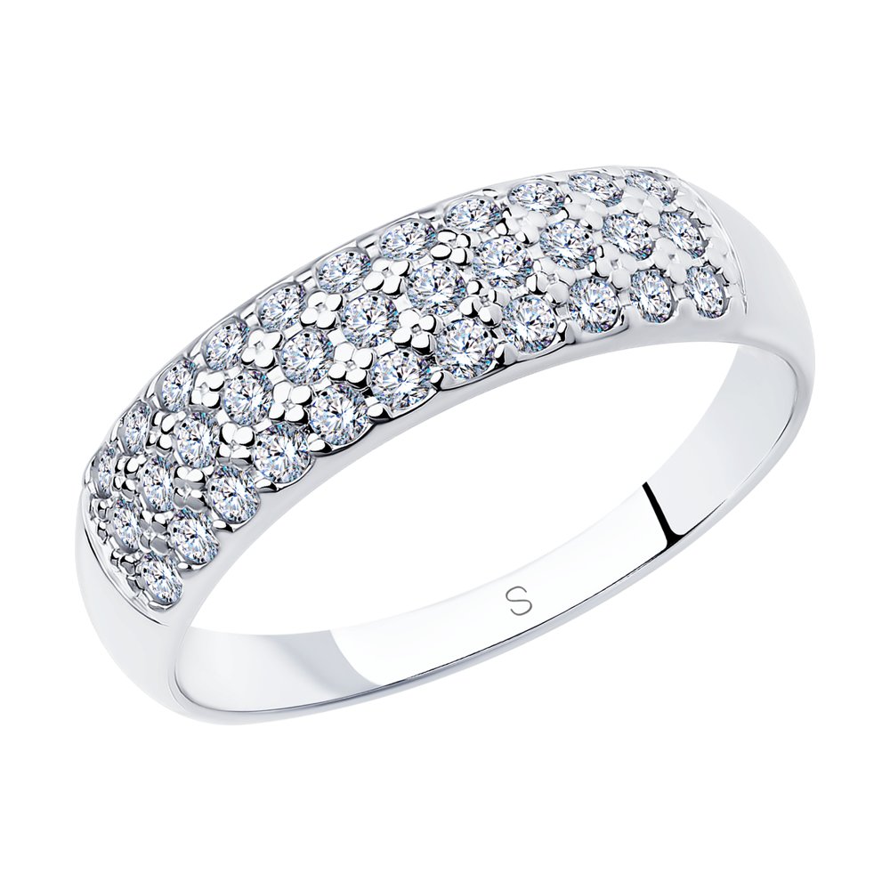 Серебряное кольцо 925 пробы с фианитами