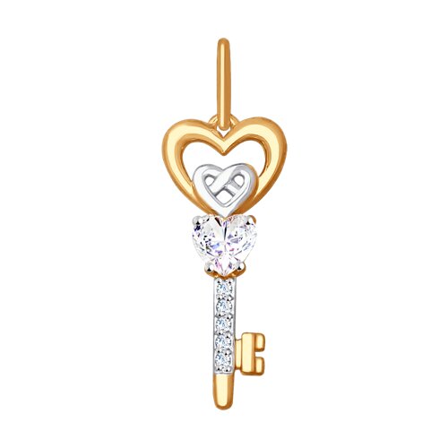 Золотая подвеска 585 пробы с фианитами