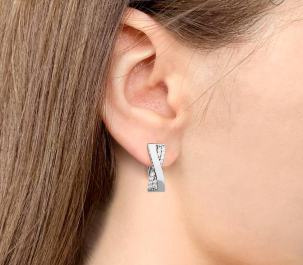 Серебряные серьги 925 пробы с фианитами