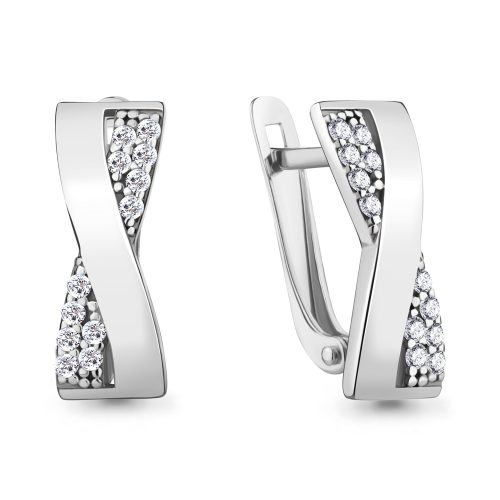 Серебряные серьги 925 пробы с фианитами