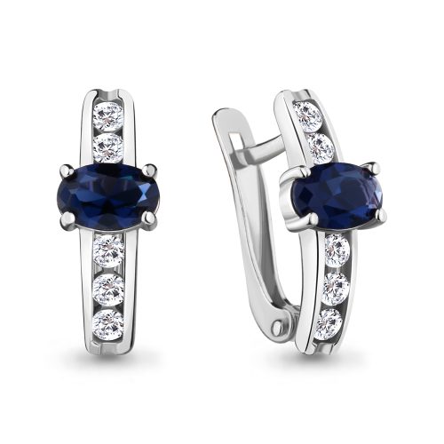 Серебряные серьги 925 пробы с фианитами