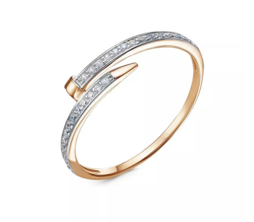 Золотое кольцо 585 пробы с фианитами