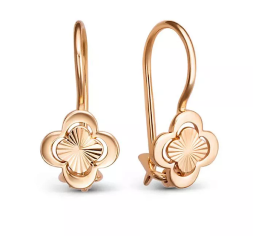 Золотые детские серьги 585 пробы