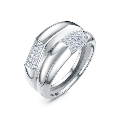Серебряное кольцо 925 пробы с фианитами