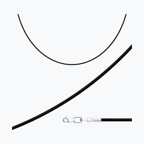 Каучуковый шнурок с серебряной застёжкой 925 пробы