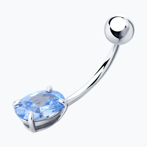 Серебряный пирсинг 925 пробы с фианитом