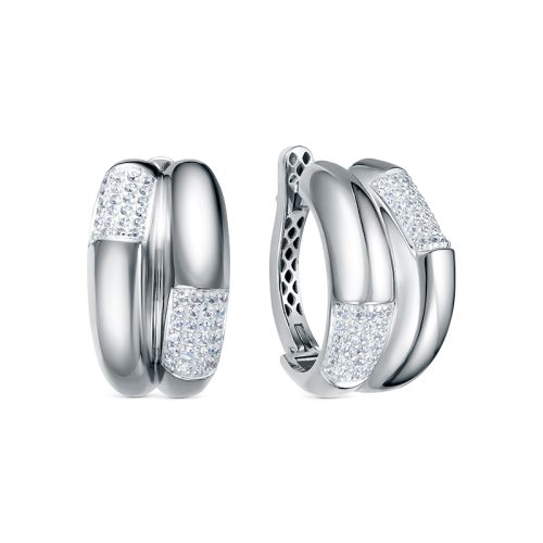 Серебряные серьги 925 пробы с фианитами