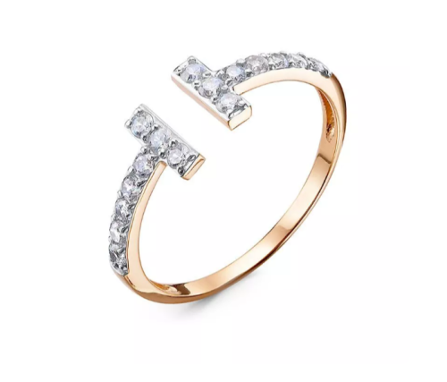 Золотое кольцо 585 пробы с фианитами