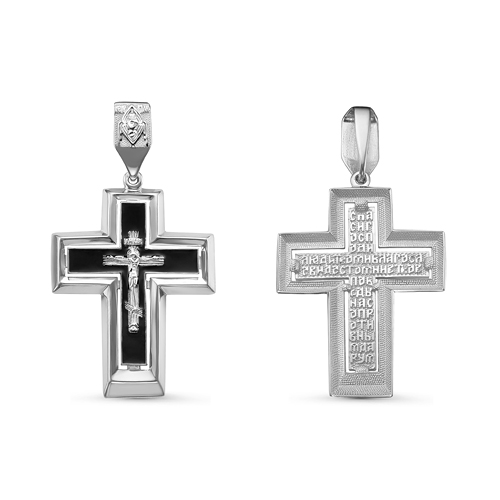 Серебряный крест 925 пробы с эмалью