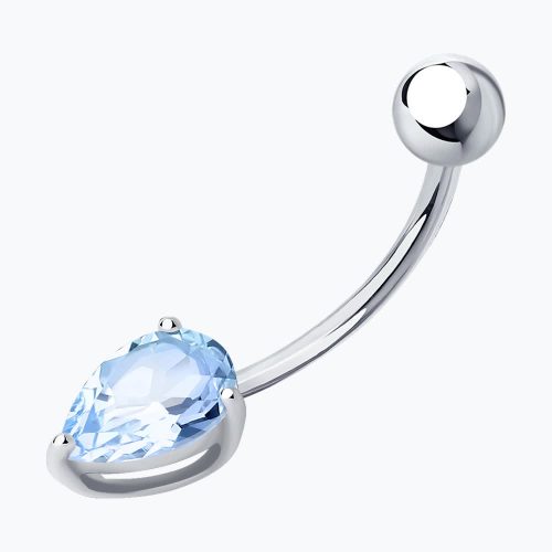 Серебряный пирсинг 925 пробы с фианитом