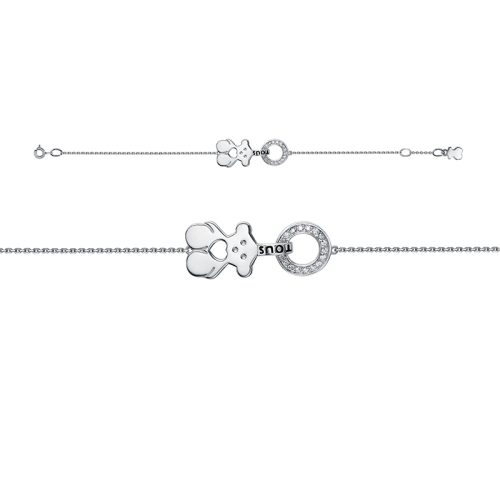 Серебряный браслет 925 пробы с фианитами и эмалью