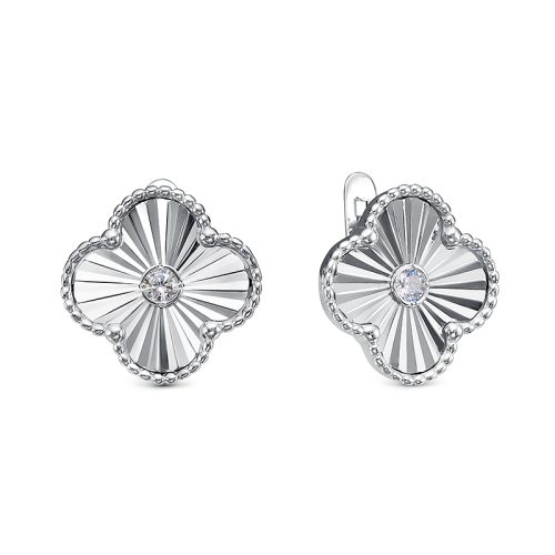 Серебряные серьги 925 пробы с фианитом