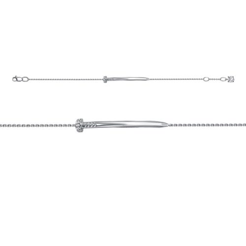 Серебряный браслет 925 пробы с фианитами