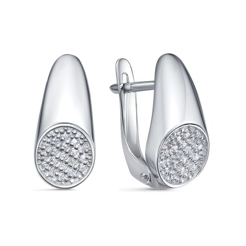 Серебряные серьги 925 пробы с фианитами
