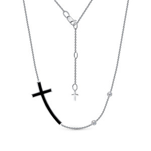 Серебряное колье 925 пробы с фианитом и эмлью