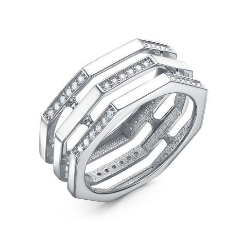 Серебряное кольцо 925 пробы с фианитами