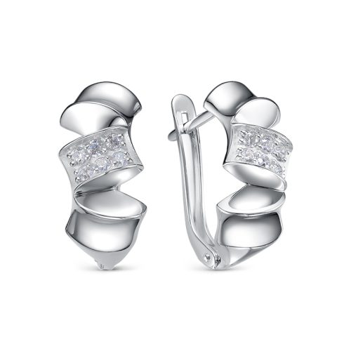 Серебряные серьги 925 пробы с фианитами