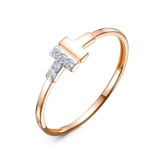 Золотое кольцо 585 пробы с фианитами