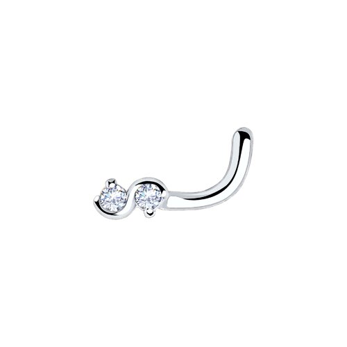 Серебряный пирсинг 925 пробы с фианитами