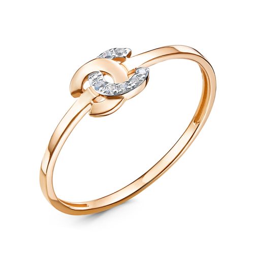 Золотое кольцо 585 пробы с фианитами