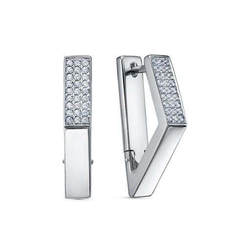 Серебряные серьги 925 пробы с фианитами