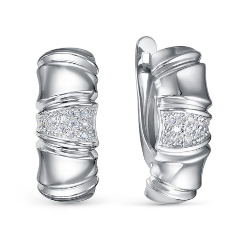 Серебряные серьги 925 пробы с фианитами