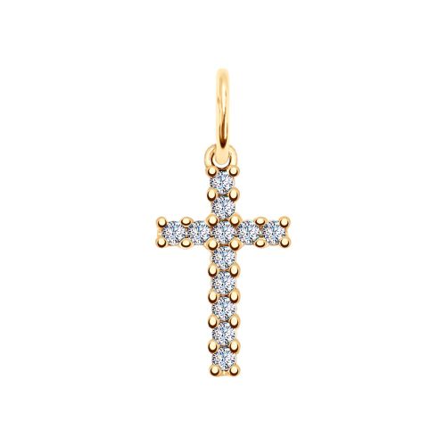 Серебряный крест 925 пробы с фианитами