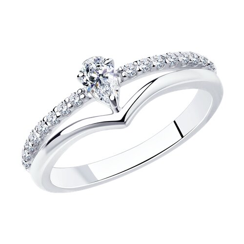 Серебряное кольцо 925 пробы с фианитами
