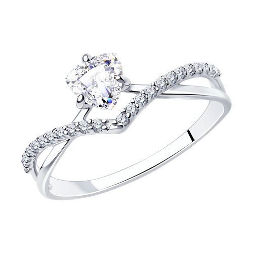 Серебряное кольцо 925 пробы с фианитами