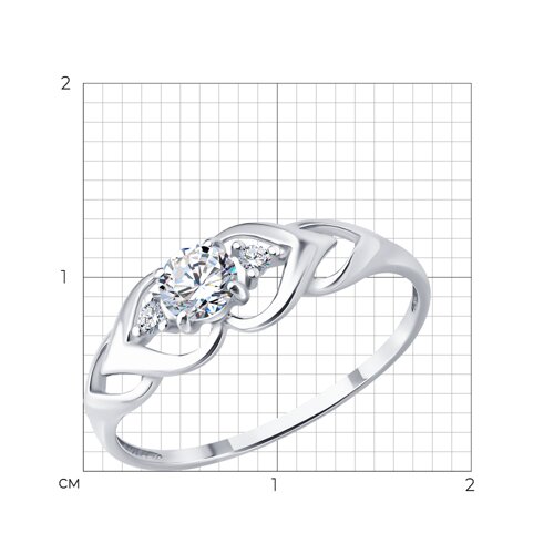 Серебряное кольцо 925 пробы с фианитами