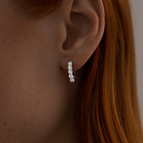 Серебряные серьги 925 пробы с фианитами