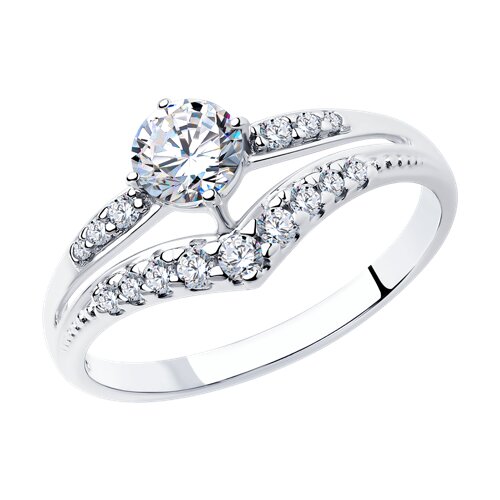 Серебряное кольцо 925 пробы с фианитами