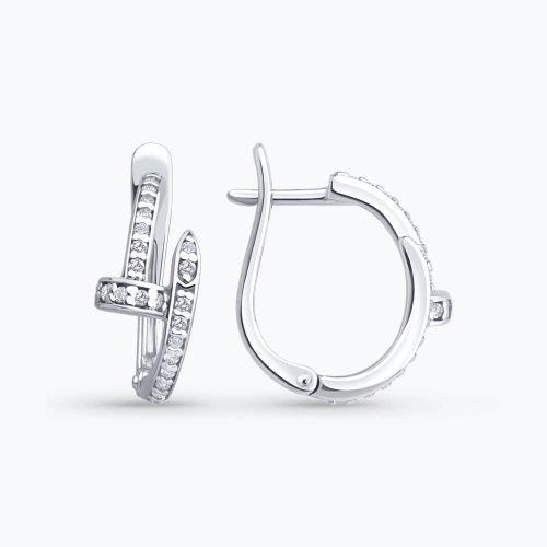 Серебряные серьги 925 пробы с фианитами
