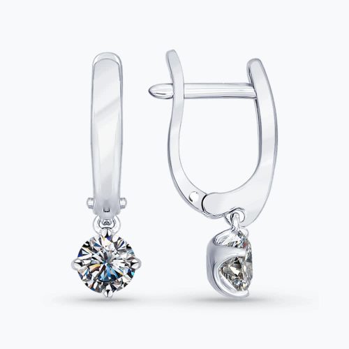 Серебряные серьги 925 пробы с фианитами