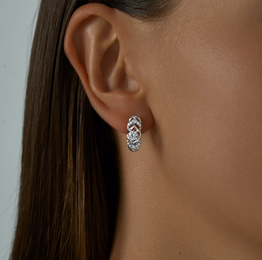 Серебряные серьги 925 пробы с фианитами