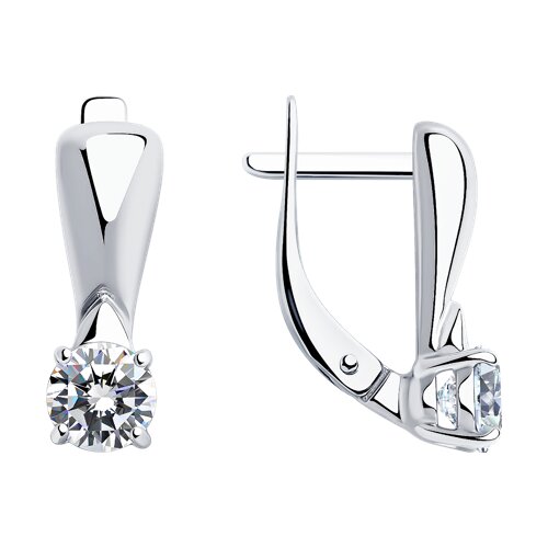 Серебряные серьги 925 пробы с фианитом