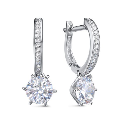 Серебряные серьги 925 пробы с фианитами